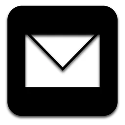 Mail iOS logo, black icon version, on a transparent background