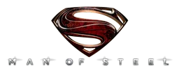 Man of Steel logo, wordmark version, on a transparent background