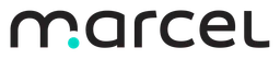 Marcel logo, black wordmark version, on a transparent background