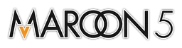 Maroon 5 logo, monochrome wordmark version, on a transparent background