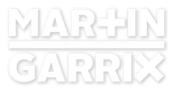 Martin Garrix logo, white version, on a transparent background