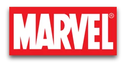 Marvel logo, horizontal version, on a transparent background