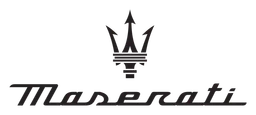 Logo da Maserati, versão logotipo preto, em fundo transparente