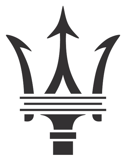 Logo da Maserati, versão preto, em fundo transparente