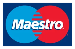 Mastercard Maestro logo, horizontal version, on a transparent background