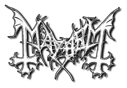 Mayhem logo, monochrome version, on a transparent background
