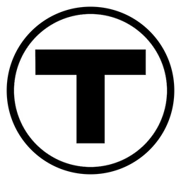 Mbta logo, monochrome icon version, on a transparent background