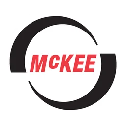 Mckee logo, white icon version, on a transparent background