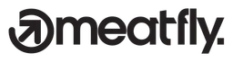 Meatfly logo, black wordmark version, on a transparent background