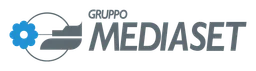 Mediaset logo, monochrome wordmark version, on a transparent background