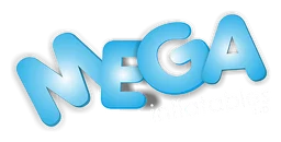 Mega logo, horizontal version, on a transparent background