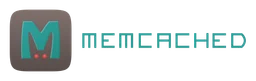 Memcached logo, wordmark version, on a transparent background
