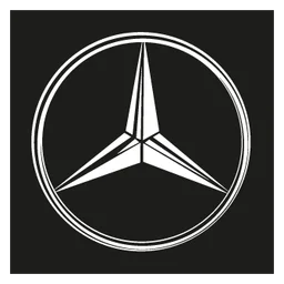 Mercedes Benz logo, black icon version, on a transparent background
