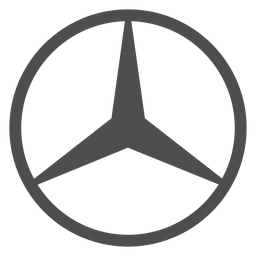 Mercedes Logo, Variante Icon schwarz, auf transparentem Hintergrund