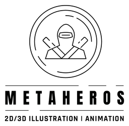 Metahero logo, black icon version, on a transparent background
