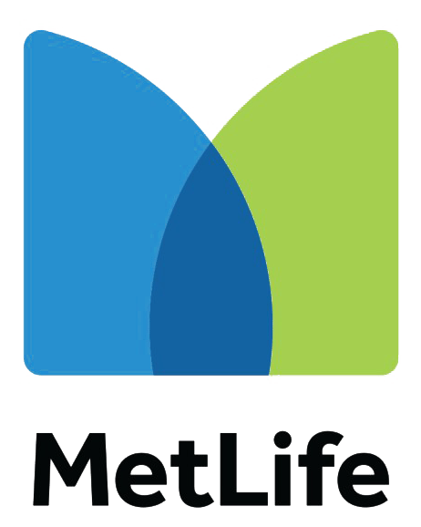 Metlife logo, horizontal version, on a transparent background