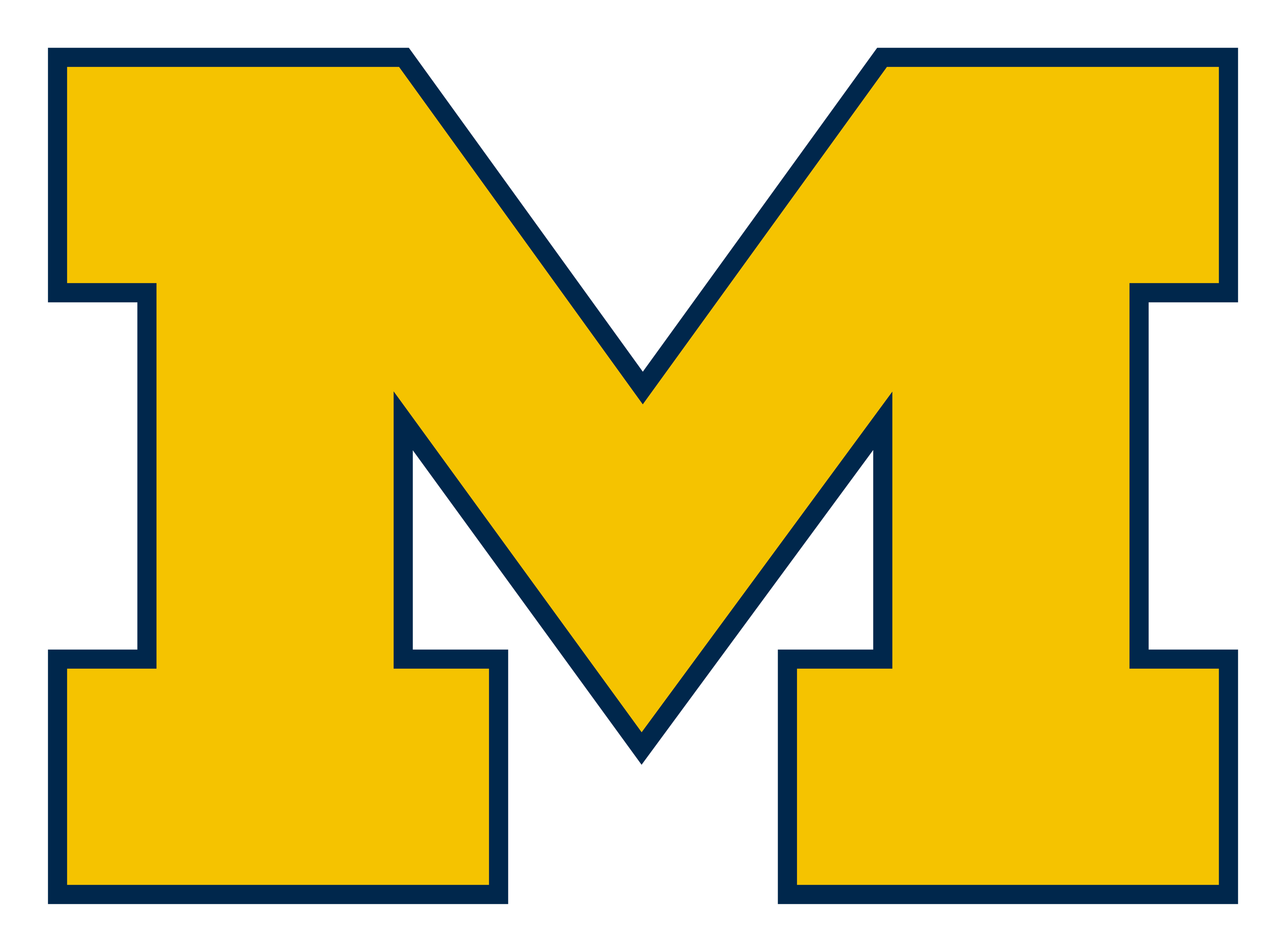 Michigan Wolverines logo on a transparent background