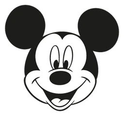 Mickey Mouse logo, monochrome icon version, on a transparent background