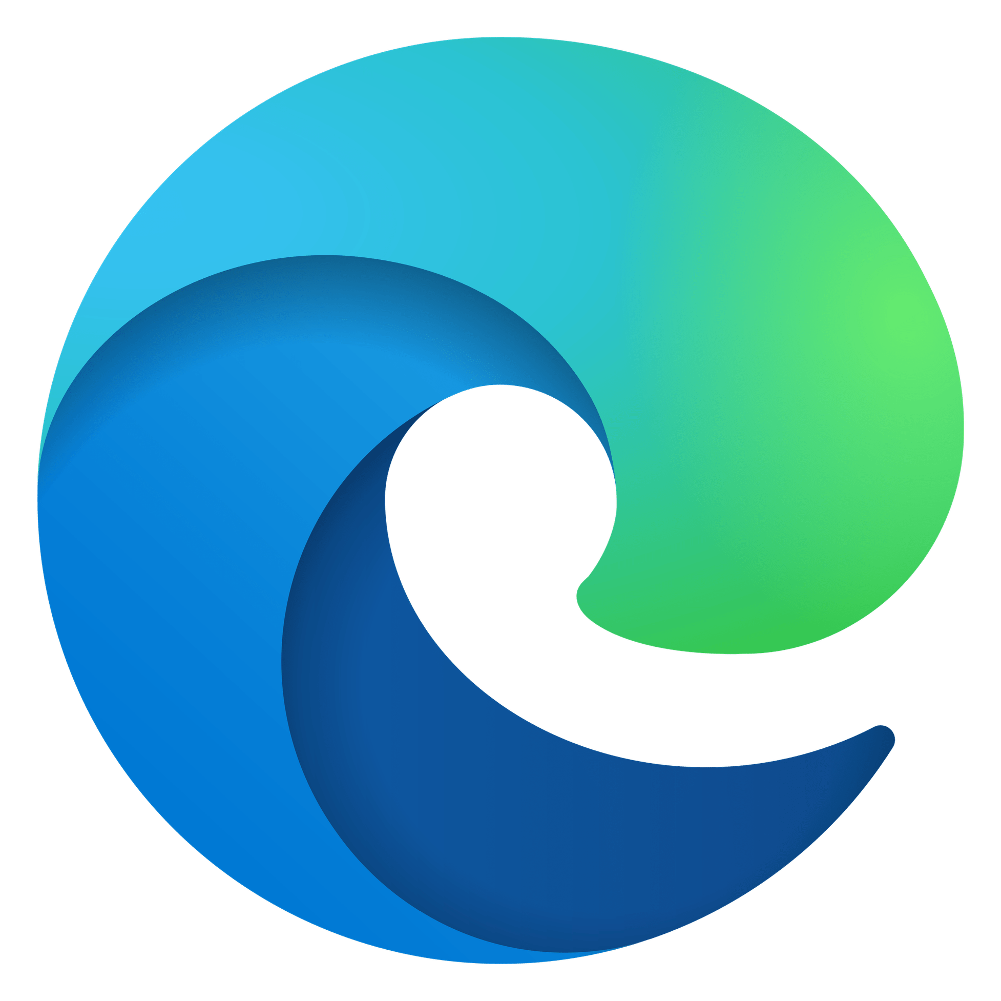 Microsoft Edge logo on a transparent background