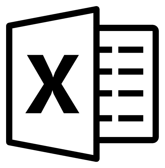 Microsoft Excel 2013 logo, black icon version, on a transparent background