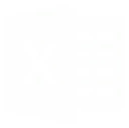 Microsoft Excel logo, white icon version, on a transparent background