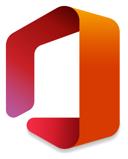 Microsoft Office logo, horizontal version, on a transparent background