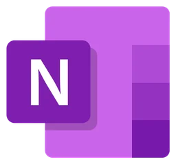 Microsoft Onenote logo, icon version, on a transparent background