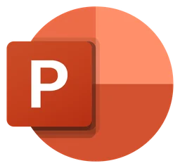 Microsoft Powerpoint logo, icon version, on a transparent background