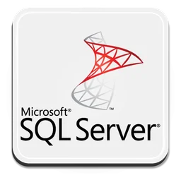Microsoft SQL Server logo, white icon version, on a transparent background
