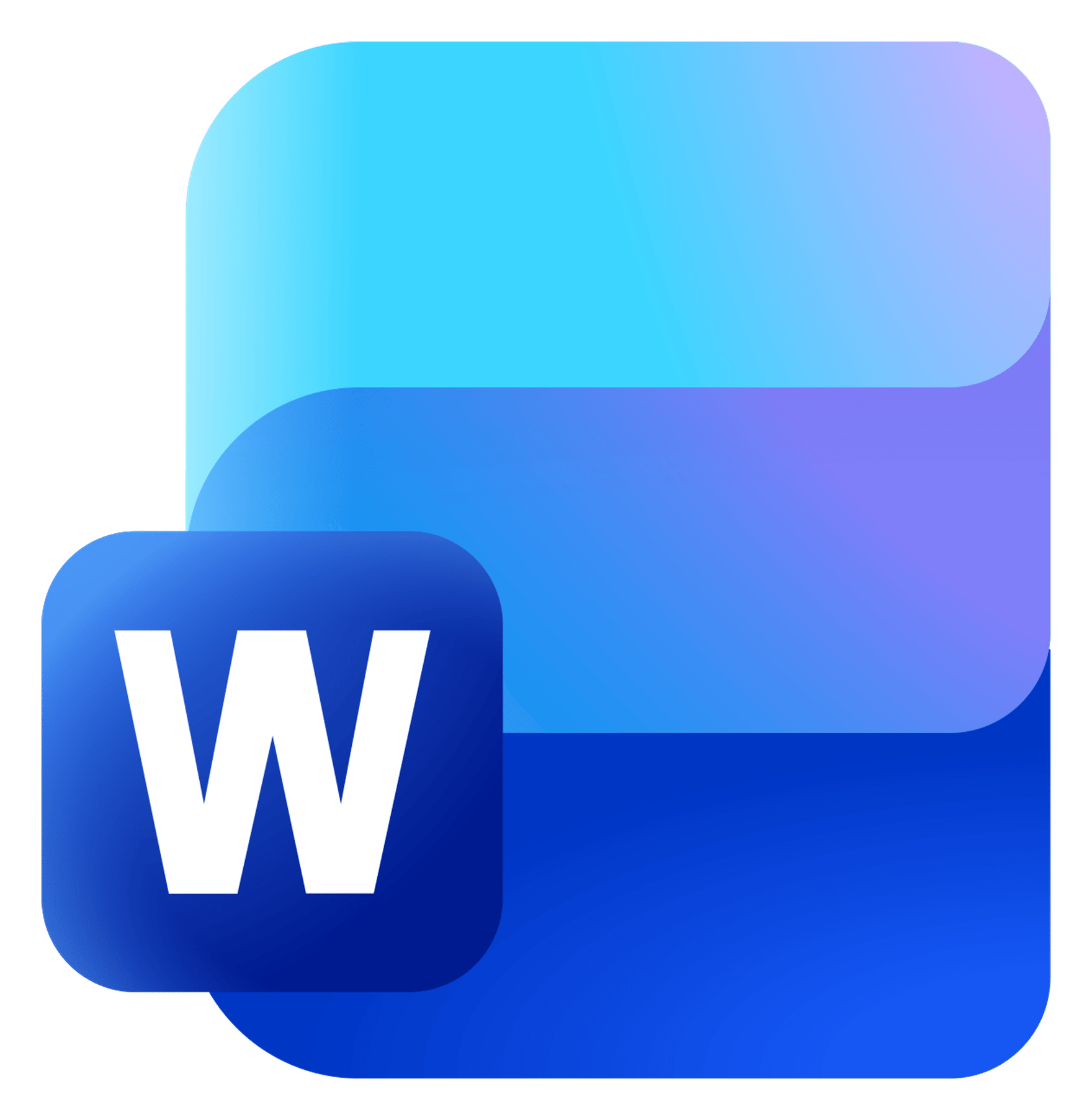 Microsoft Word logo on a transparent background