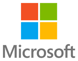 Microsoft logo, horizontal version, on a transparent background