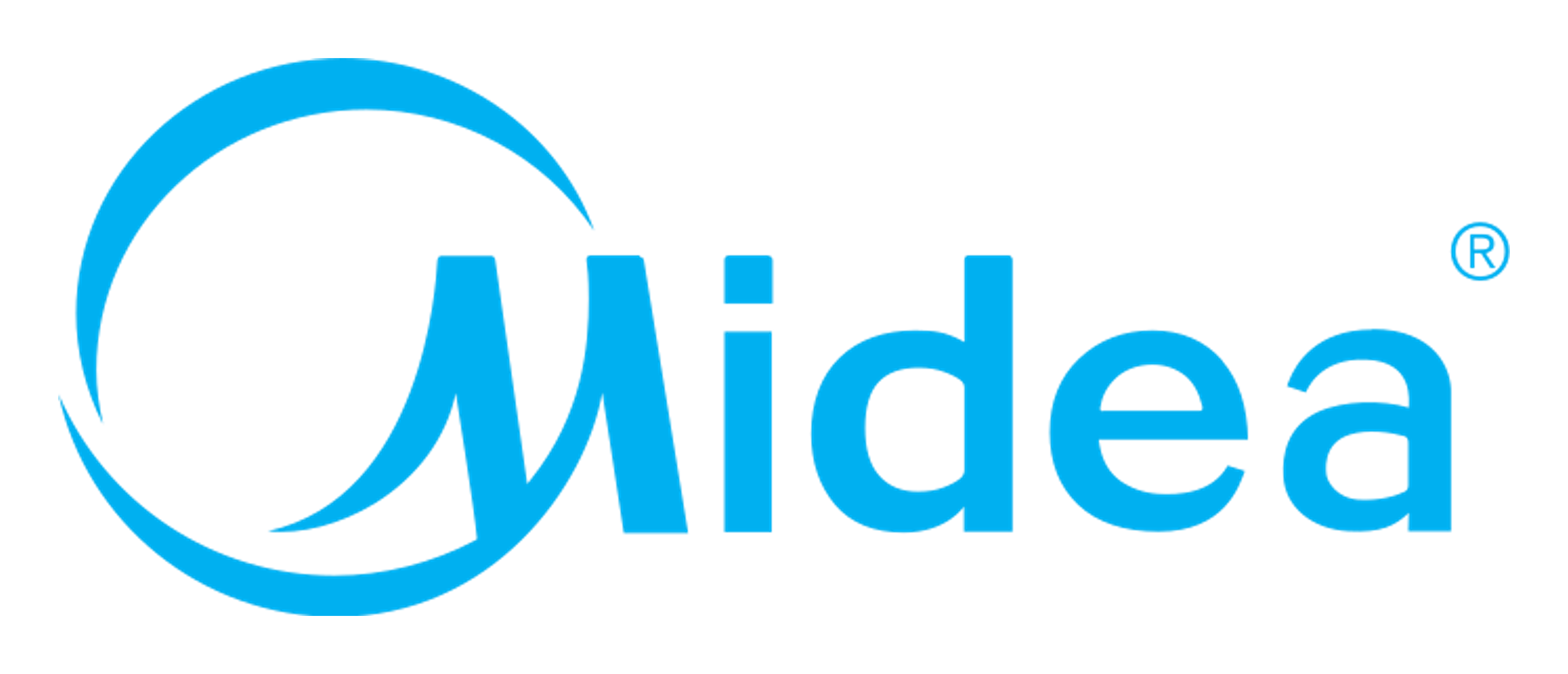 Midea logo on a transparent background