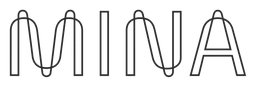 Mina logo, black wordmark version, on a transparent background