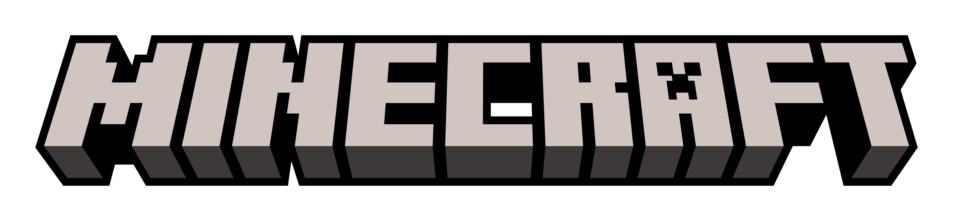 Minecraft logo on a transparent background