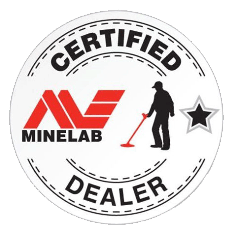 Minelab logo, white icon version, on a transparent background