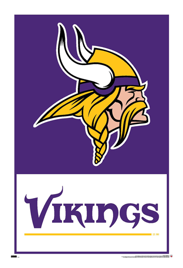 Minnesota Vikings logo, horizontal version, on a transparent background