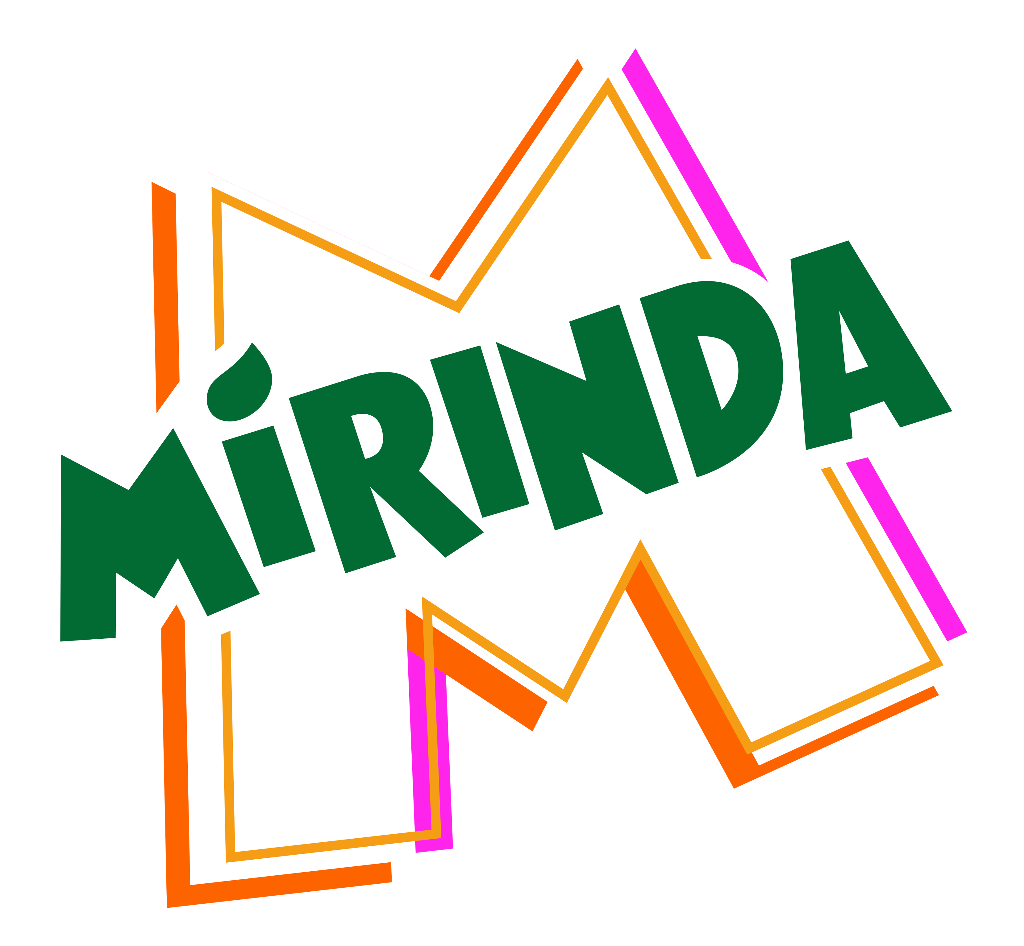 Mirinda logo on a transparent background