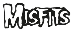 Logo de Misfits, versión logotipo monocromo, sobre fondo transparente