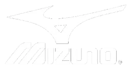 Mizuno logo, white version, on a transparent background