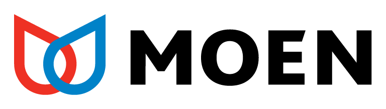 Moen logo on a transparent background