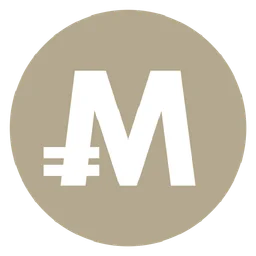 Monacoin logo, monochrome icon version, on a transparent background