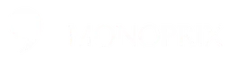 Monoprix logo, white wordmark version, on a transparent background