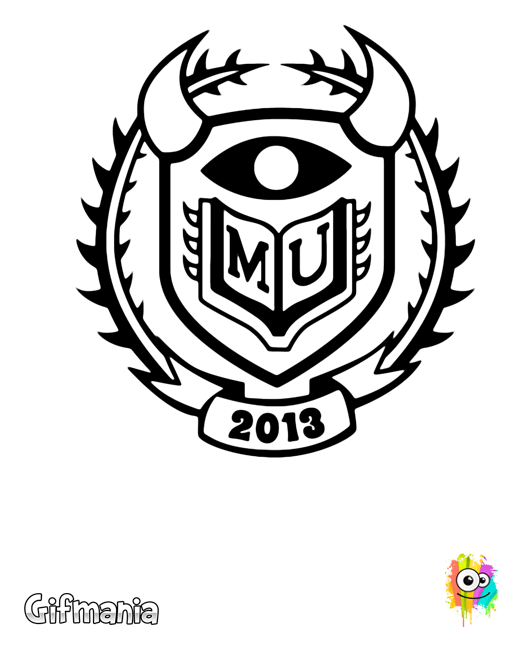 Monsters University logo, white version, on a transparent background