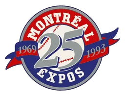 Montreal Expos logo, horizontal version, on a transparent background
