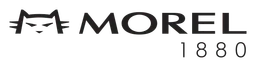 Morel logo, black wordmark version, on a transparent background