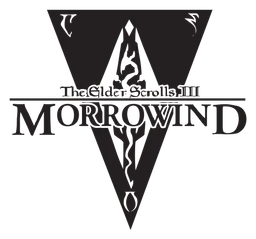 Morrowind logo, black icon version, on a transparent background