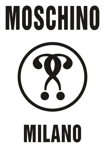 Moschino Logo, Variante schwarz, auf transparentem Hintergrund