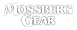 Mossberg logo, white wordmark version, on a transparent background