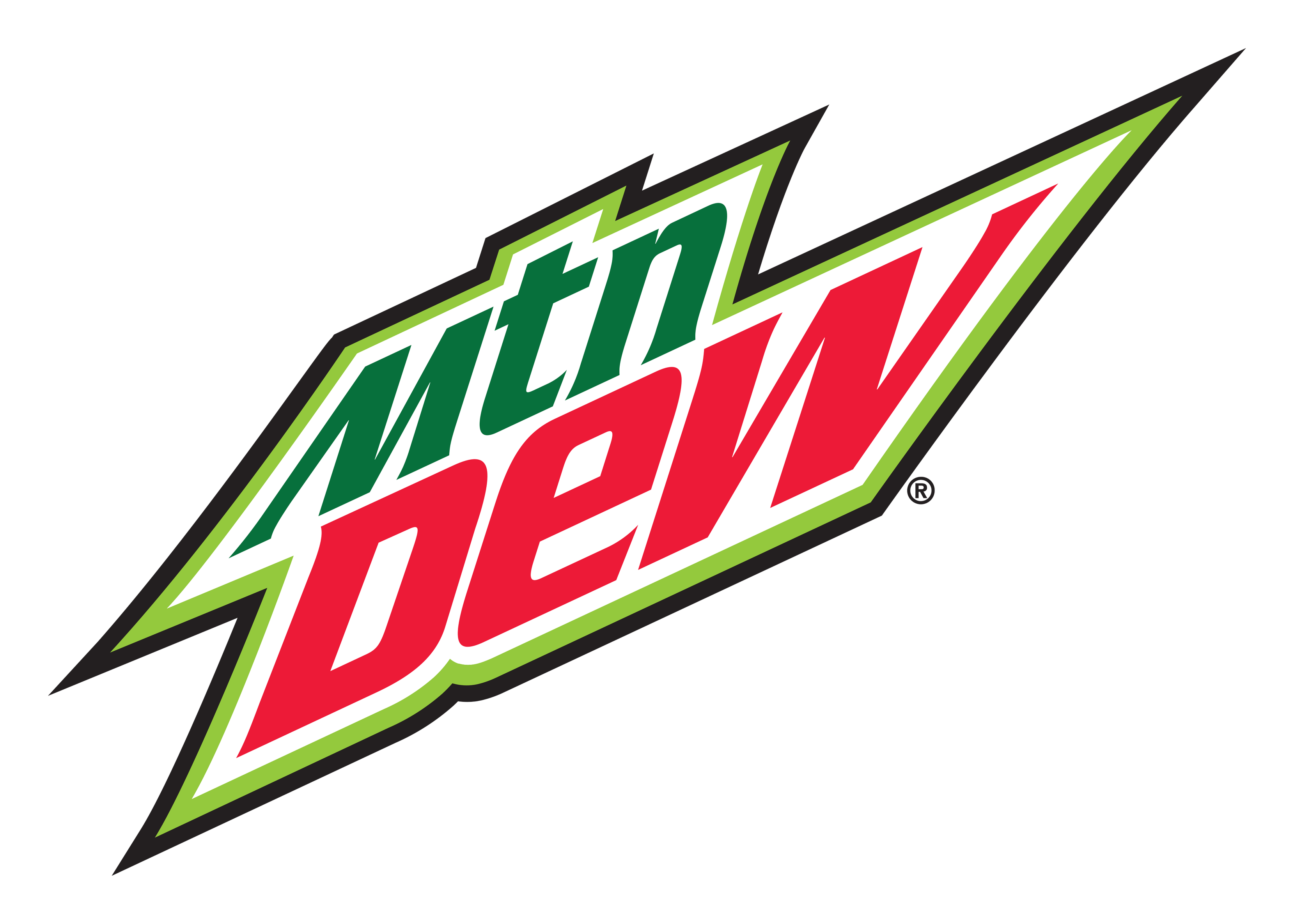 Mountain Dew logo on a transparent background