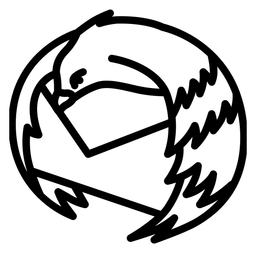 Mozilla Thunderbird logo, black icon version, on a transparent background